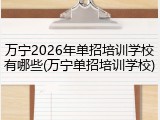 万宁2026年单招培训学校有哪些(万宁单招培训学校)