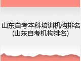 山东自考本科培训机构排名(山东自考机构排名)