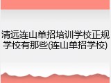 清远连山单招培训学校正规学校有那些(连山单招学校)