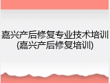 嘉兴产后修复专业技术培训(嘉兴产后修复培训)