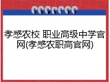 孝感农校 职业高级中学官网(孝感农职高官网)