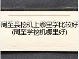 周至县挖机上哪里学比较好(周至学挖机哪里好)
