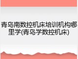 青岛南数控机床培训机构哪里学(青岛学数控机床)