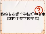 数控专业哪个学校好中专生(数控中专学校排名)