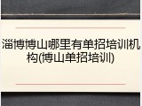淄博博山哪里有单招培训机构(博山单招培训)