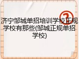 济宁邹城单招培训学校正规学校有那些(邹城正规单招学校)