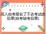 成人自考报名了不去考试的后果(自考缺考后果)