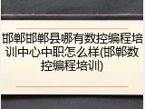邯郸邯郸县哪有数控编程培训中心中职怎么样(邯郸数控编程培训)