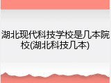 湖北现代科技学校是几本院校(湖北科技几本)