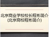 北京商业学校校长程彬简介(北京商校程彬简介)