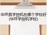 华坪县学挖机在哪个学校好(华坪学挖机学校)