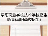 阜阳商业学校技术学校招生简章(阜阳商校招生)
