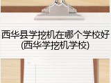 西华县学挖机在哪个学校好(西华学挖机学校)
