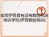 哈密伊吾县有没有数控机床培训学校(伊吾数控培训)