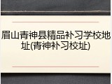 眉山青神县精品补习学校地址(青神补习校址)