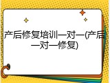 产后修复培训一对一(产后一对一修复)