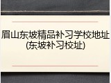 眉山东坡精品补习学校地址(东坡补习校址)
