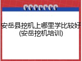 安岳县挖机上哪里学比较好(安岳挖机培训)