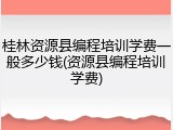桂林资源县编程培训学费一般多少钱(资源县编程培训学费)