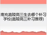 南充嘉陵高三生去哪个补习学校(嘉陵高三补习推荐)