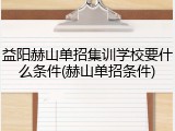 益阳赫山单招集训学校要什么条件(赫山单招条件)