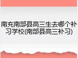南充南部县高三生去哪个补习学校(南部县高三补习)