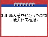 乐山峨边精品补习学校地址(峨边补习校址)