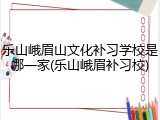 乐山峨眉山文化补习学校是哪一家(乐山峨眉补习校)