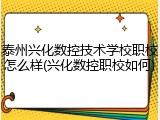 泰州兴化数控技术学校职校怎么样(兴化数控职校如何)
