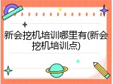 新会挖机培训哪里有(新会挖机培训点)