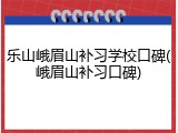乐山峨眉山补习学校口碑(峨眉山补习口碑)
