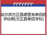 哈尔滨方正县哪里有单招的学校啊(方正县单招学校)