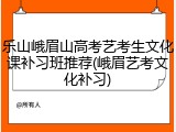 乐山峨眉山高考艺考生文化课补习班推荐(峨眉艺考文化补习)