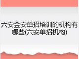 六安金安单招培训的机构有哪些(六安单招机构)