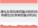 通化东昌找单招集训的机构有哪些(东昌单招集训机构)