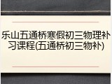 乐山五通桥寒假初三物理补习课程(五通桥初三物补)