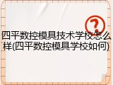 四平数控模具技术学校怎么样(四平数控模具学校如何)