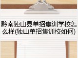 黔南独山县单招集训学校怎么样(独山单招集训校如何)