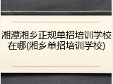 湘潭湘乡正规单招培训学校在哪(湘乡单招培训学校)