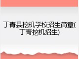 丁青县挖机学校招生简章(丁青挖机招生)