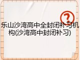 乐山沙湾高中全封闭补习机构(沙湾高中封闭补习)