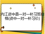内江资中县一对一补习班价格(资中一对一补习价)