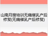 山南月嫂培训无痛催乳产后修复(无痛催乳产后修复)
