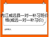内江威远县一对一补习班价格(威远一对一补习价)