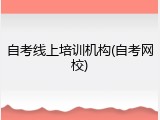 自考线上培训机构(自考网校)