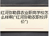 红河弥勒县农业职高学校怎么样啊("红河弥勒农职校评价")