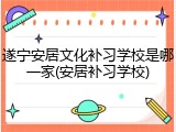 遂宁安居文化补习学校是哪一家(安居补习学校)