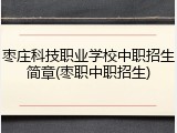 枣庄科技职业学校中职招生简章(枣职中职招生)