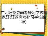 广元旺苍县高考补习学校哪家好(旺苍高考补习学校推荐)