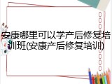 安康哪里可以学产后修复培训班(安康产后修复培训)